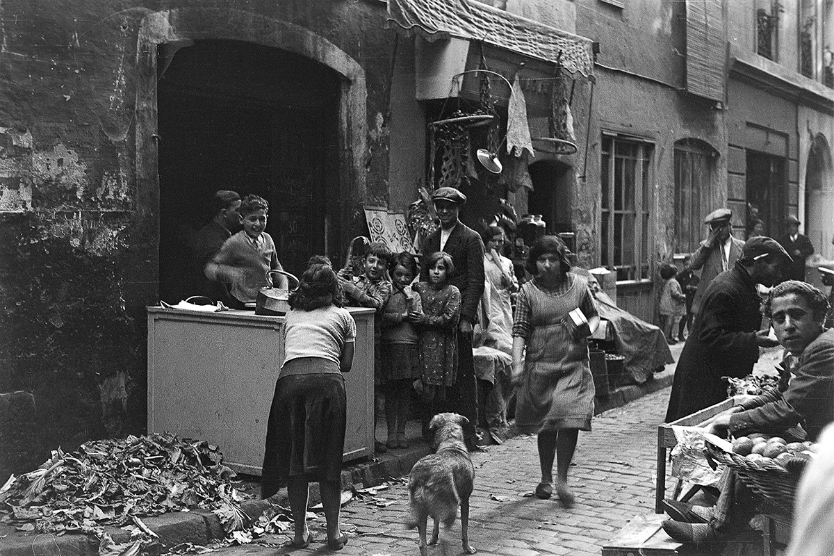 Carrer de l'Om. Fotografia del 10 d'abril de 1934