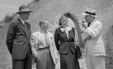 Joaquim Gomis, Joan Miró, Mme. Matisse i Joan Prats al terrat de la Casa Batlló, el 1944