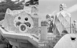Fotografies de Joaquim Gomis del parc Güell i del terrat de la Casa Milà, realitzades el 1946