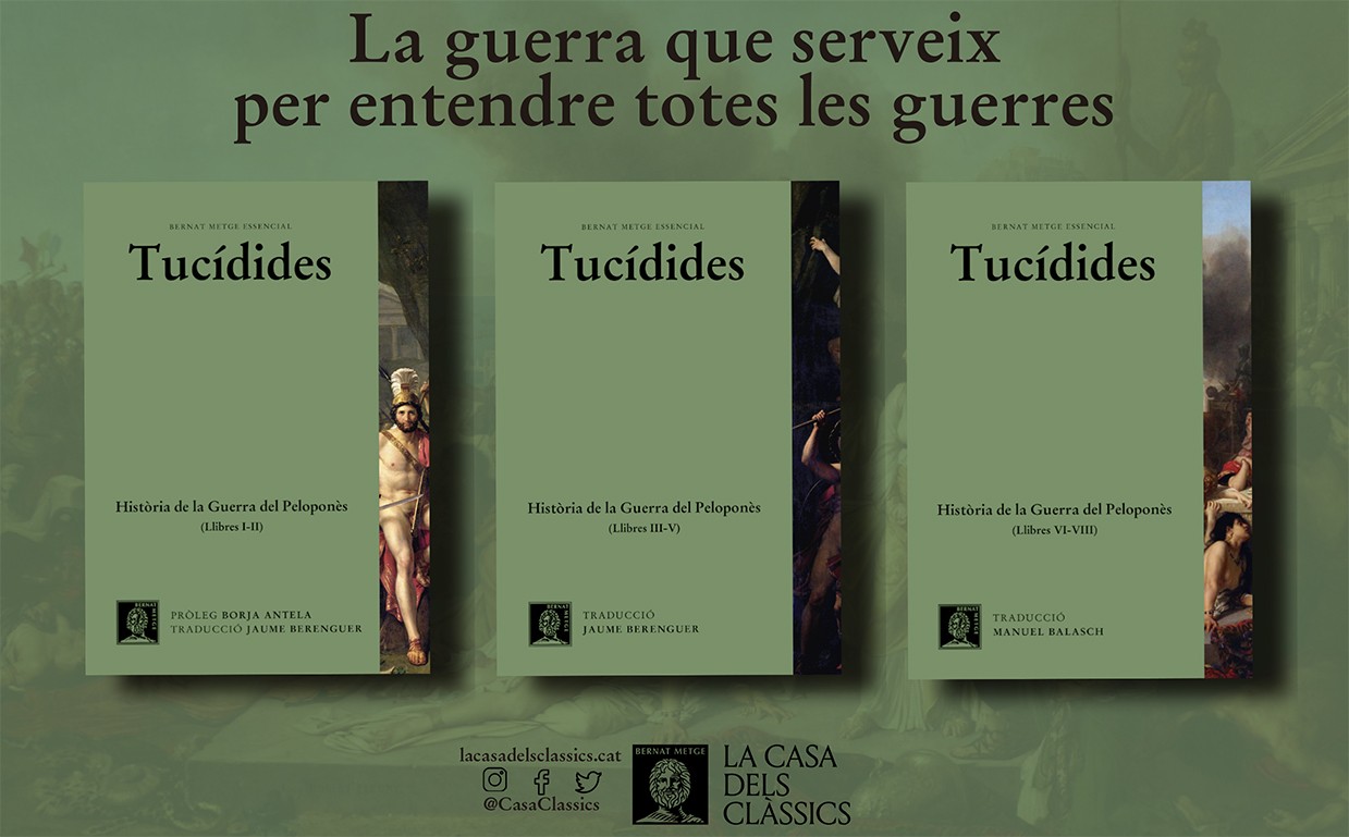 La 'Història de la guerra del Peloponès', de Tucídides, en tres volums