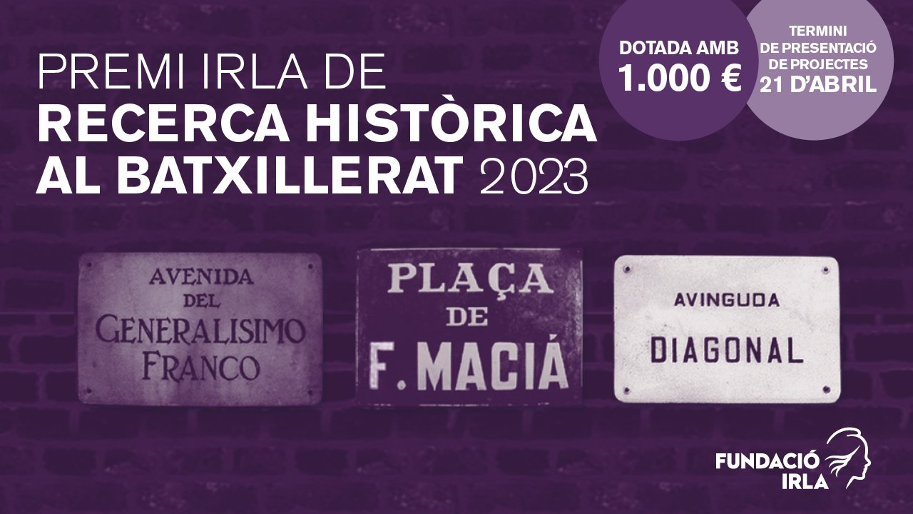 Premi Irla de Recerca Històrica al Batxillerat 2023