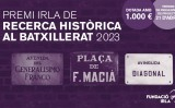 Premi Irla de Recerca Històrica al Batxillerat 2023 Premi Irla de Recerca Històrica al Batxillerat 2023
