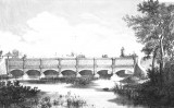 El pont de ferro d'Agramunt, segons un gravat del 1861 El pont de ferro d'Agramunt, segons un gravat del 1861