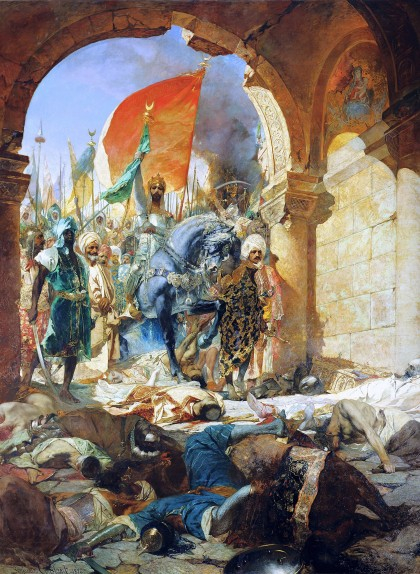 L'entrada triomfal de Mehmet II a Constantinoble, en una obra de Jean-Joseph Benjamin-Constant L'entrada triomfal de Mehmet II a Constantinoble, en una obra de Jean-Joseph Benjamin-Constant