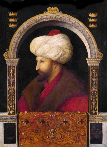 El soldà Mehmet II, en un quadre de Gentile Bellini El soldà Mehmet II, en un quadre de Gentile Bellini