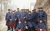 Soldats de França amb els seus uniformes de colors vius Soldats de França amb els seus uniformes de colors vius