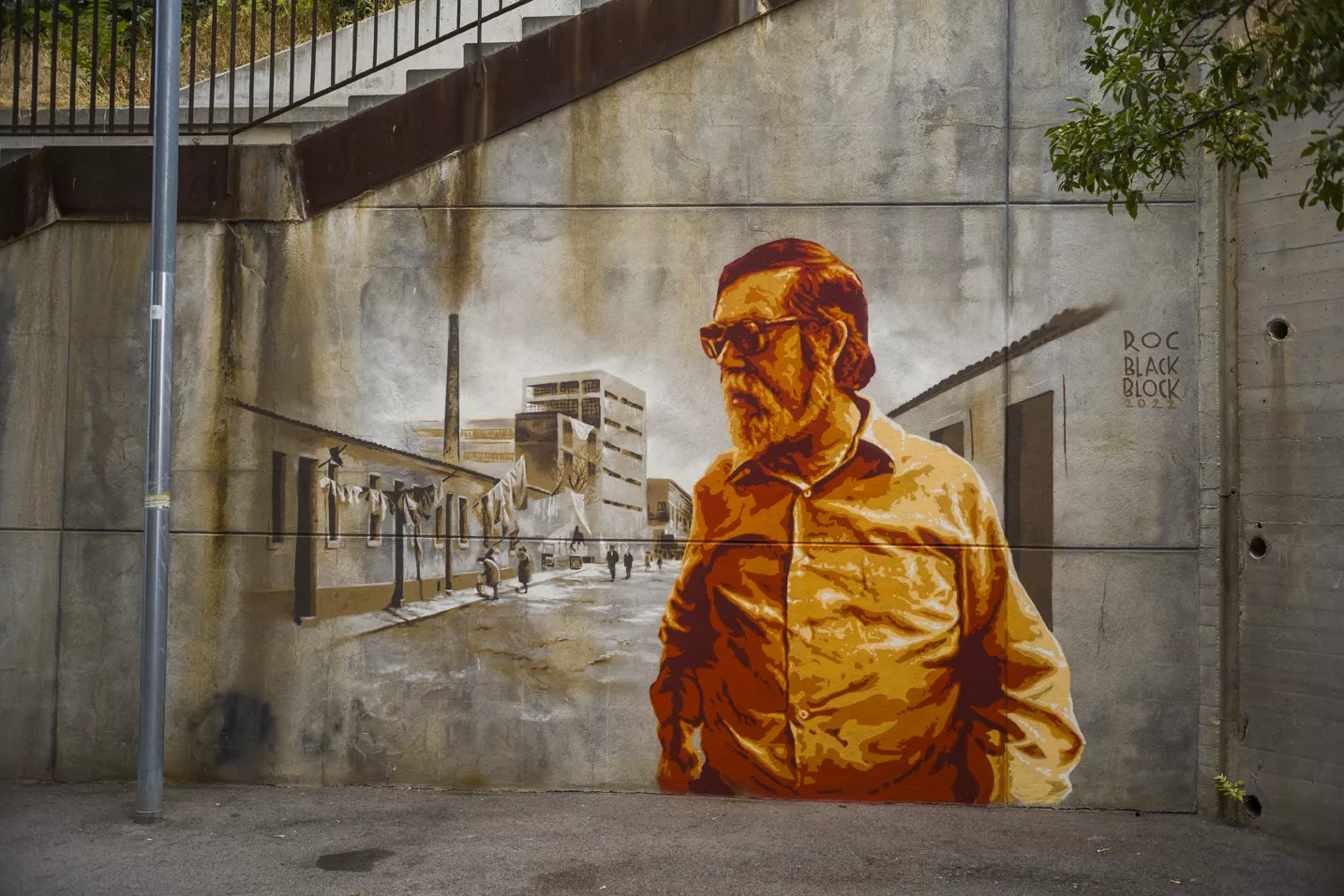 Imatge del mural pintat a Can Tunis en homenatge a Paco Candel