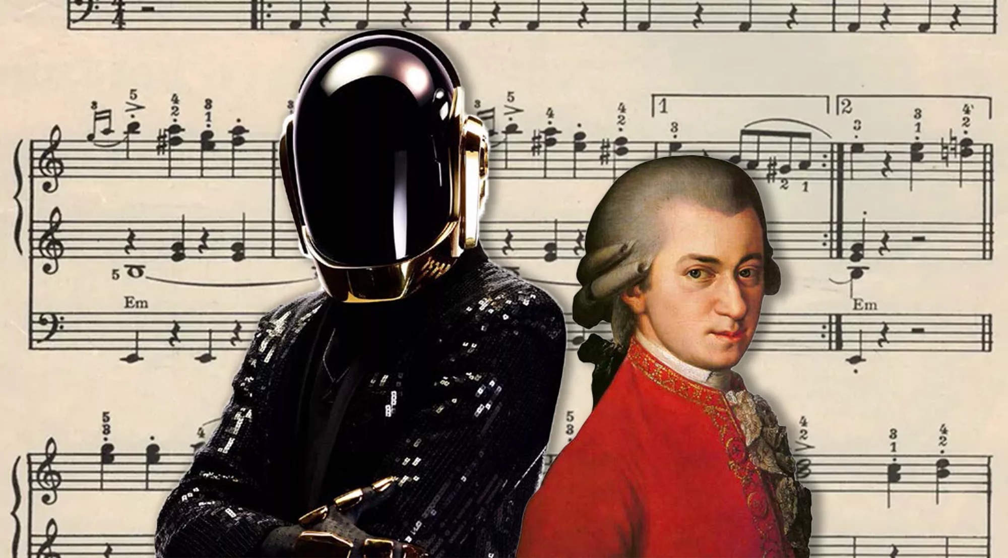 Daft Punk i Mozart amb la partitura de 'Rondo alla Turca'