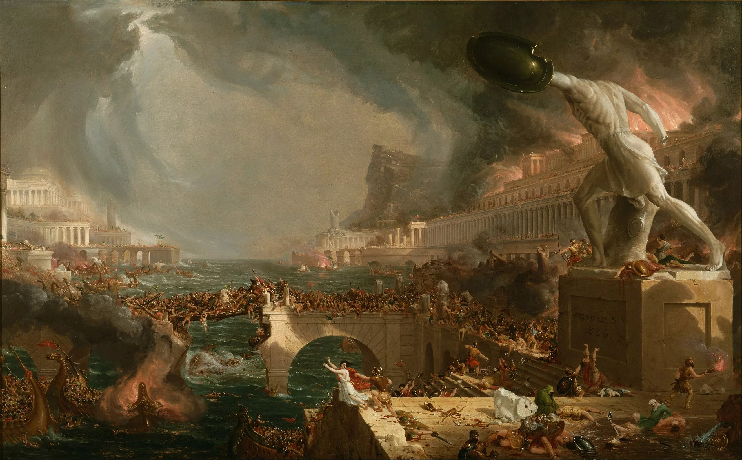 Thomas Cole, l’any 1836, va imaginar així el saqueig de Roma que van perpetrar Alaric i els visigots l’agost del 410