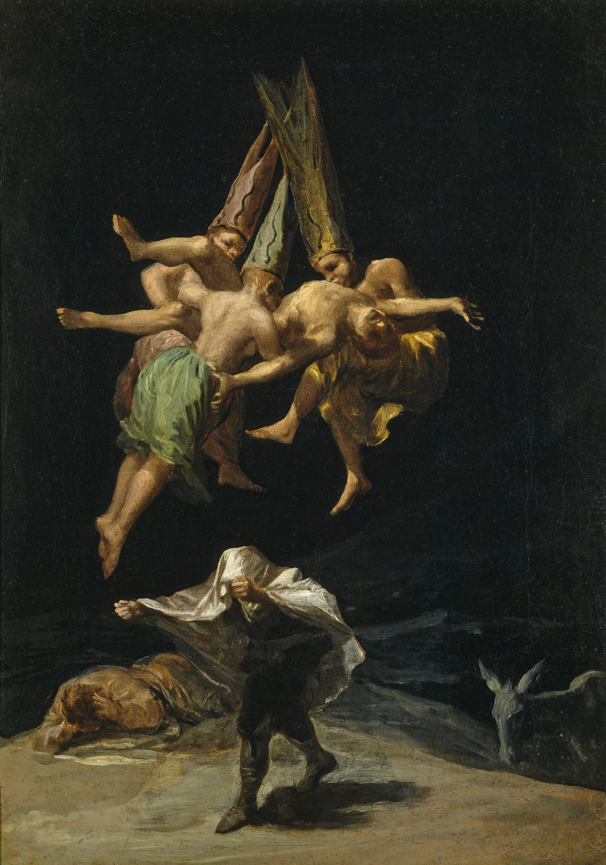 El pintor Francisco Goya va pintar aquest quadre ('El vol de les bruixes') entre el 1797 i el 1798. Es conserva a El Prado.