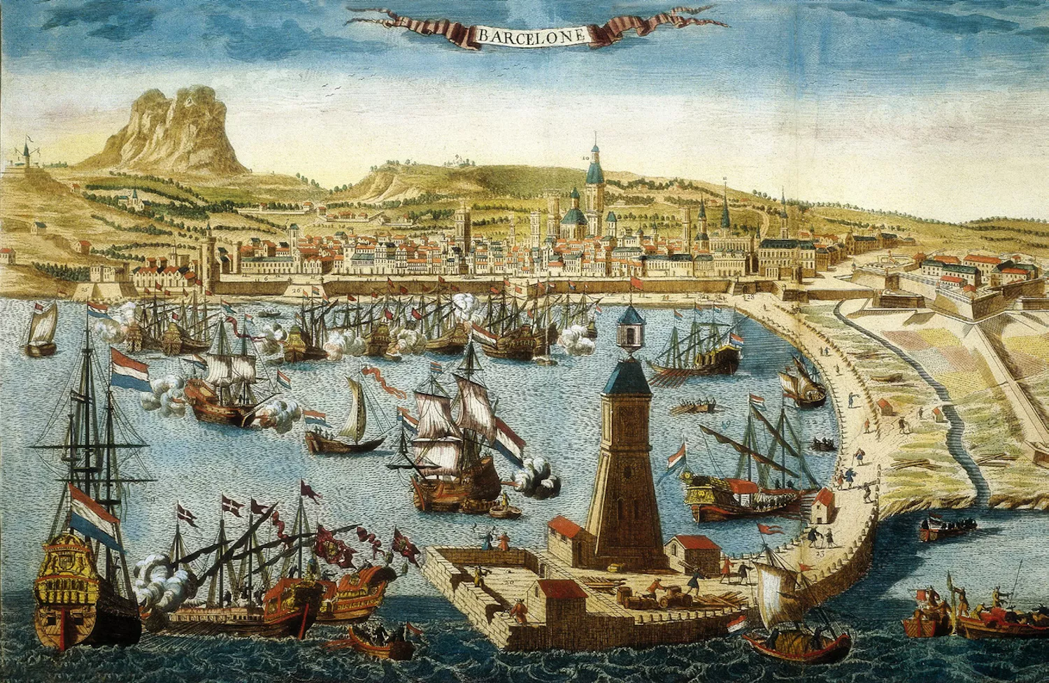 Gravat del segle XVIII del port de Barcelona