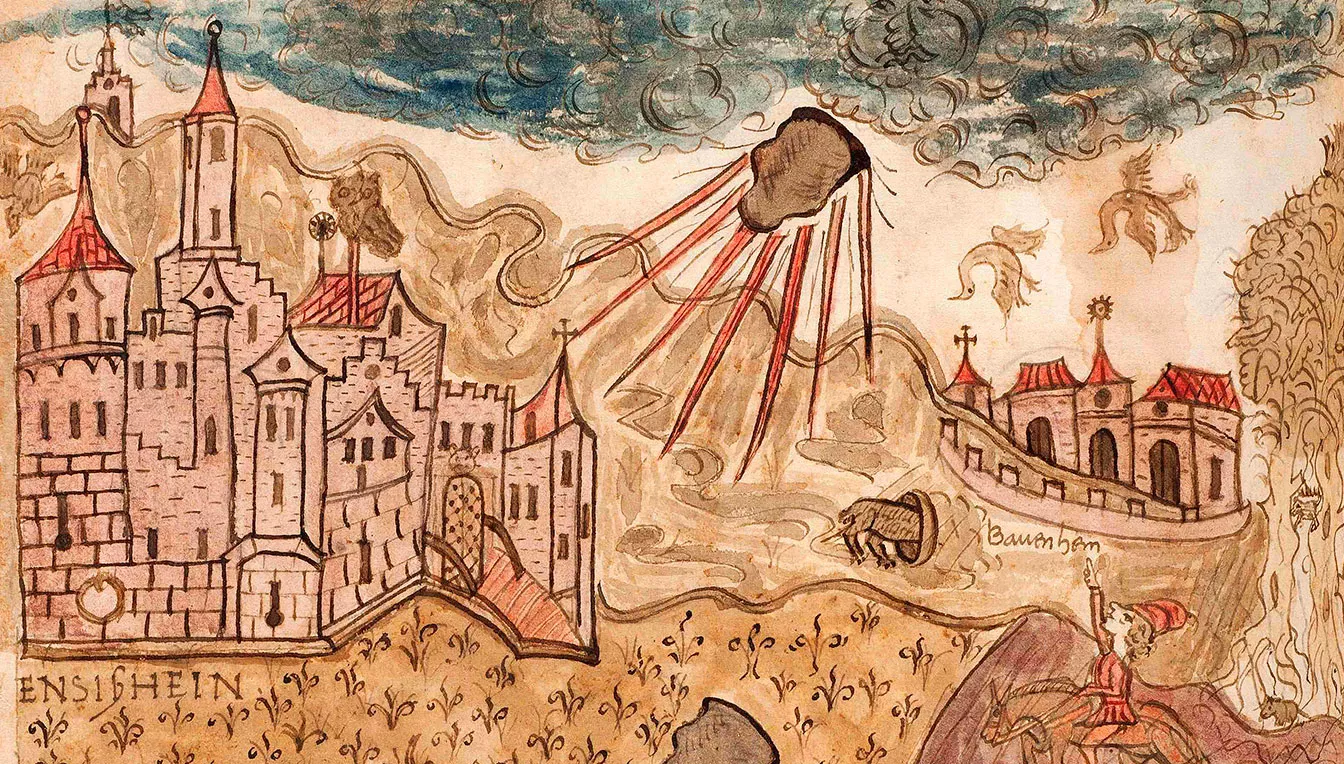 El 1492 es van fer diversos gravats de la caiguda del meteorit