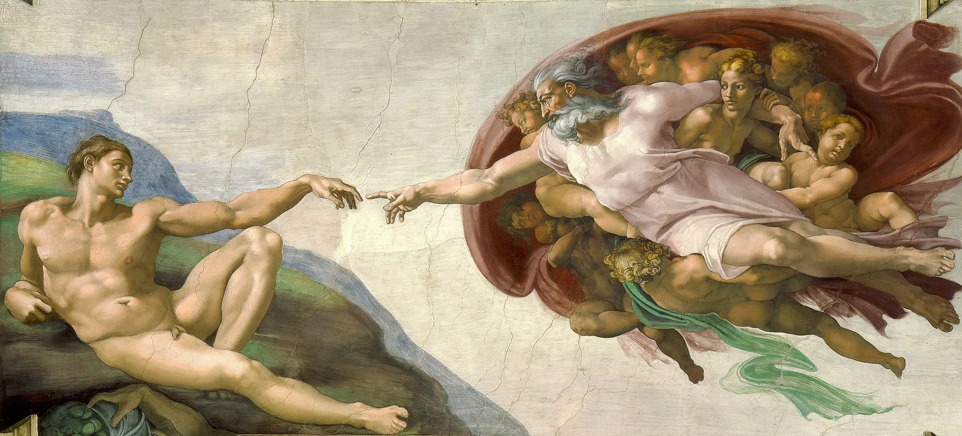 'La creació d'Adam', de Miquel Àngel es pot veure a la Capella Sixtina del Vaticà