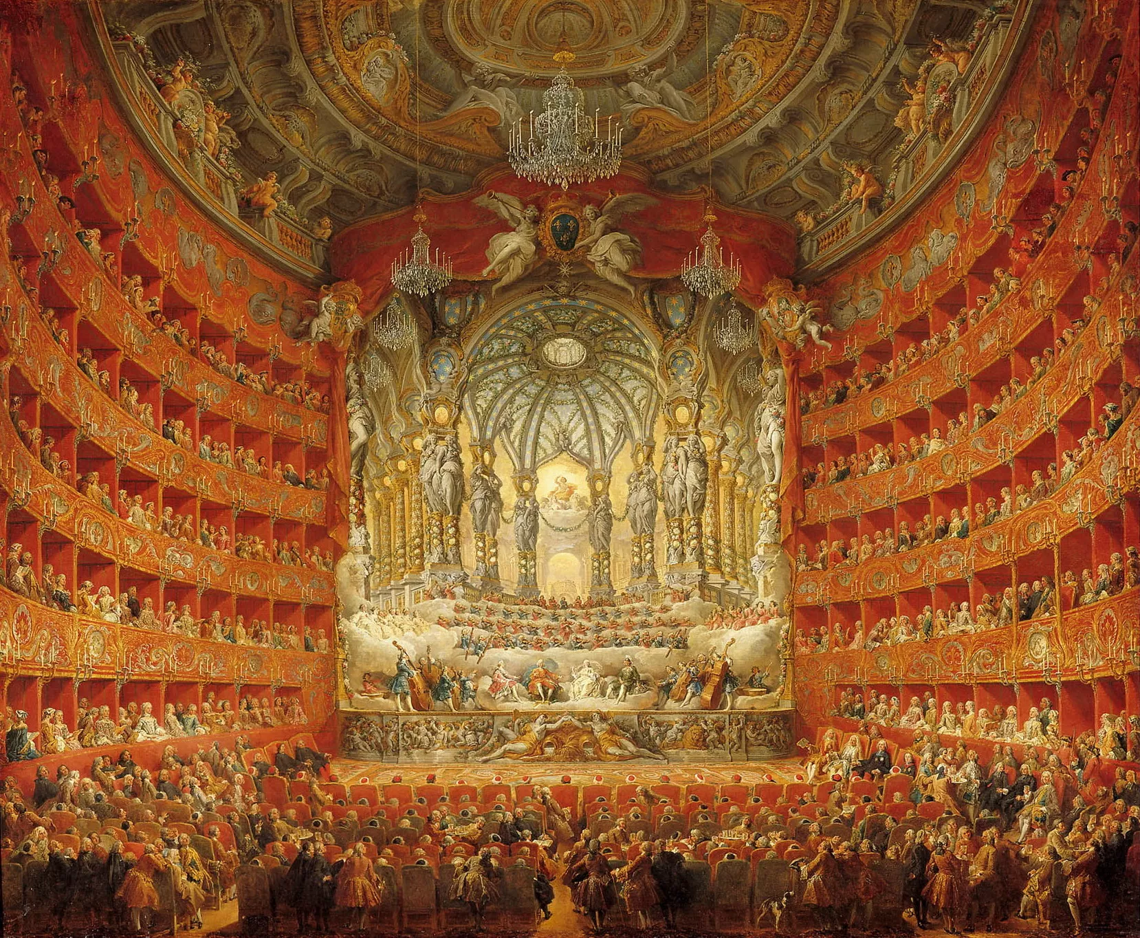 Quadre de Giovanni Paolo Panini representant l'òpera al 1747