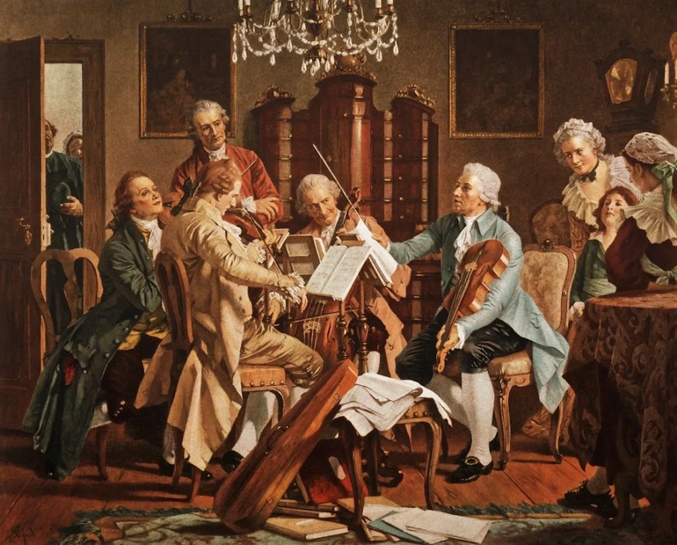La música de cambra originalment s'interpretava als salons de les corts europees