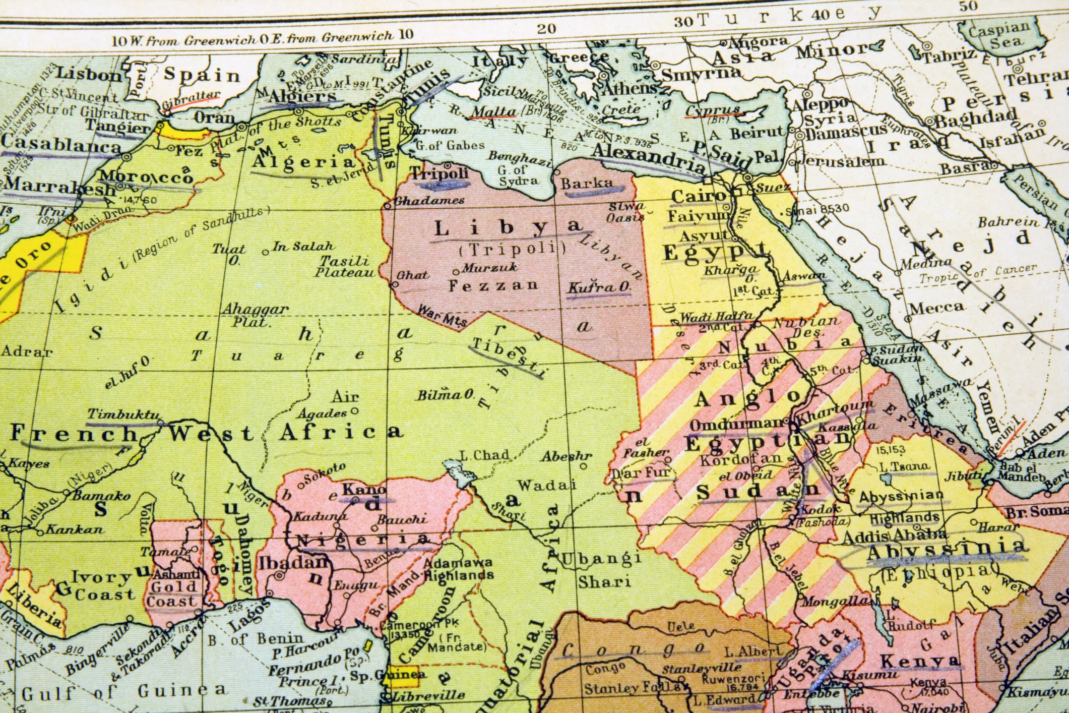 Mapa antic del nord d'Àfrica