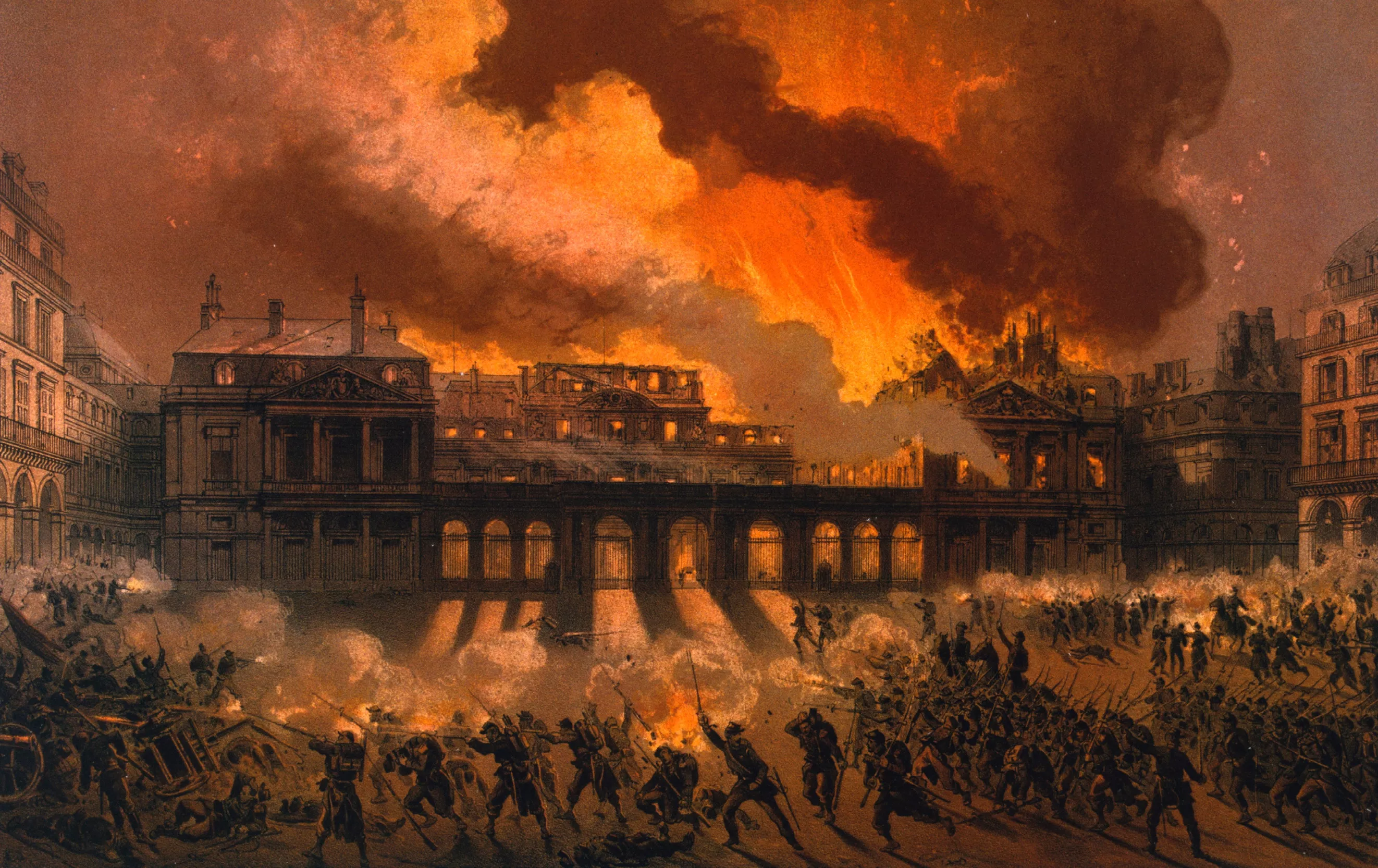 La supressió de la Comuna, el maig del 1871, va generar destrosses i incendis en molts edificis emblemàtics, com el Palau Reial i el de les Tulleries