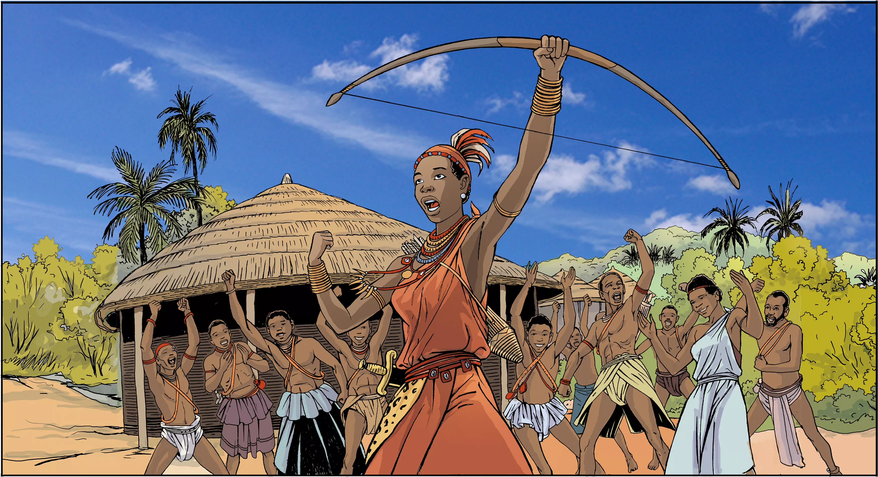 Il·lustració de Nzinga Mbandi ('Dones a la història africana' de la UNESCO)