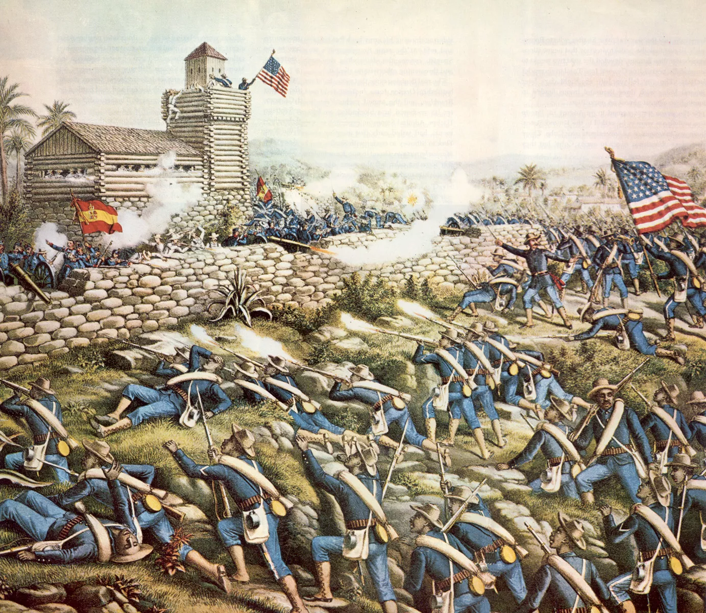 Litografia de la Batalla dels Turons de San Juan