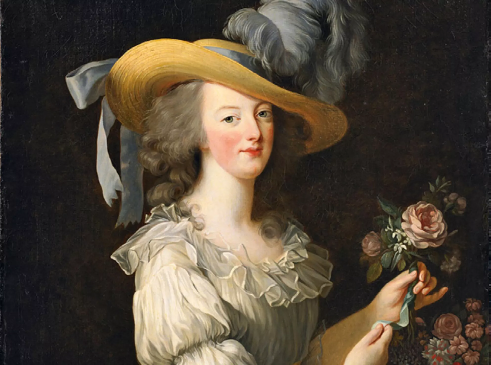 Detall del quadre 'Retrat de Maria Antonieta', d'Élisabeth Vigée Lebrun