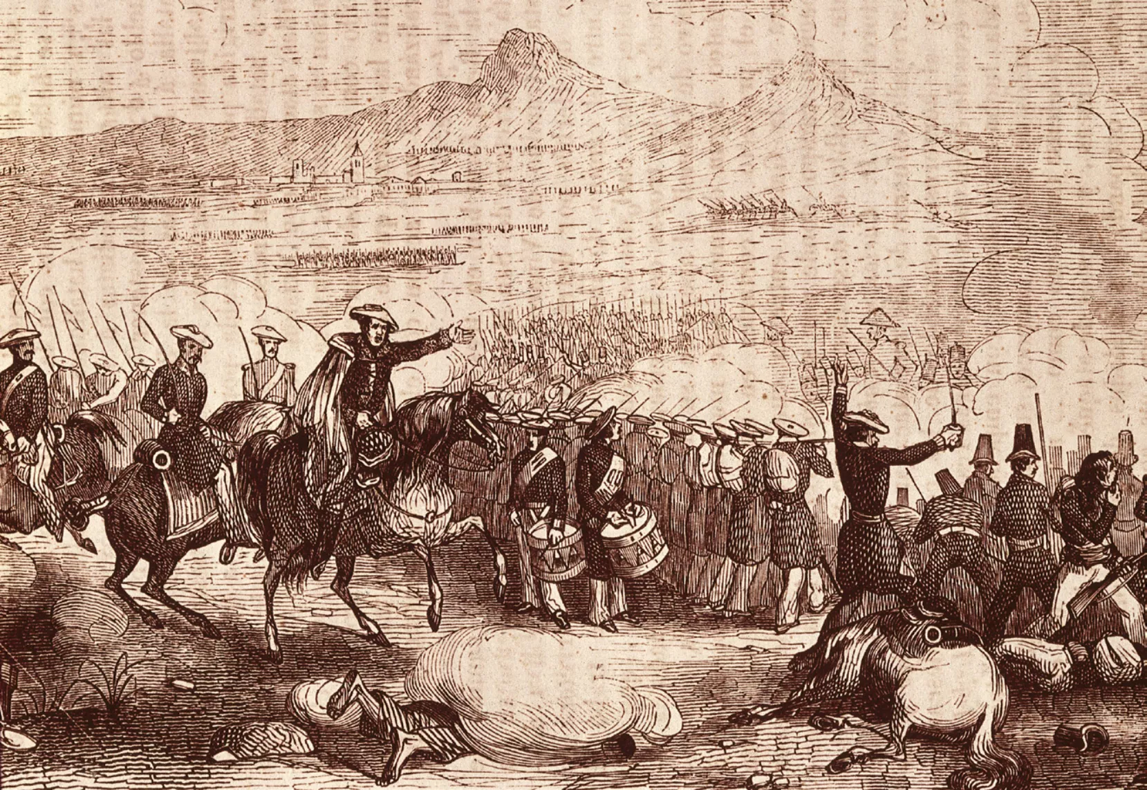 El general amb les seves tropes a l’acció de la Sénia, el maig del 1840