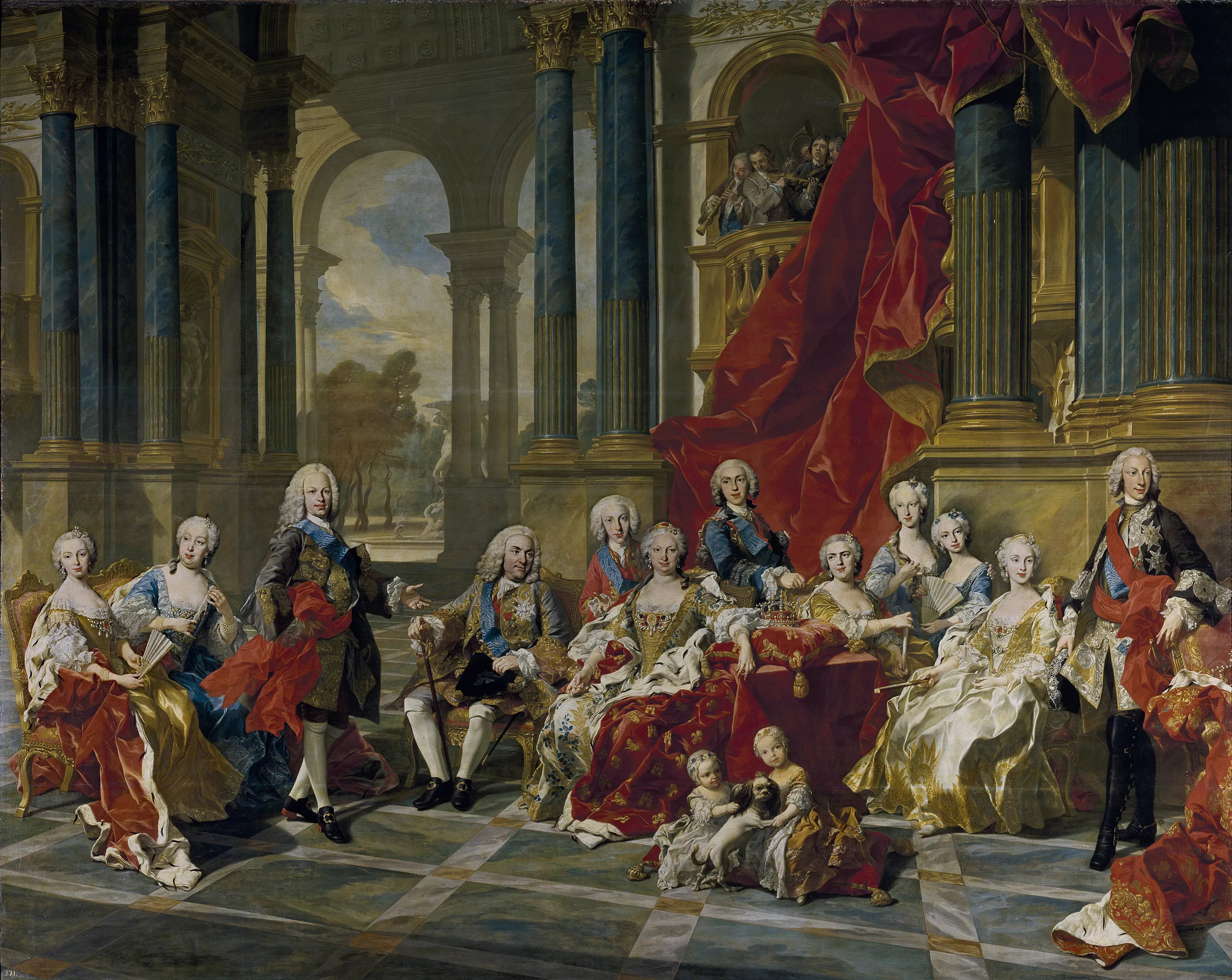 Retrat de la família de Felip V. El monarca volia assimilar tots els seus territoris a la realitat castellana