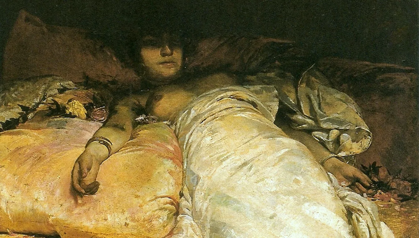 Un dels quadres més famosos del pintor xilè Henrique Bernardelli és un retrat de l’emperadriu Messalina al llit de mort