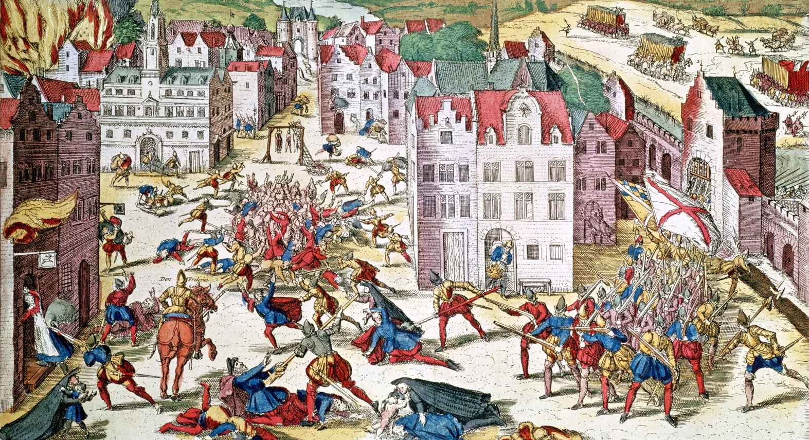 La conquesta de Naarden pels tercios del duc d’Alba el 30 de novembre del 1572 en un gravat coetani de Franz Hogenberg