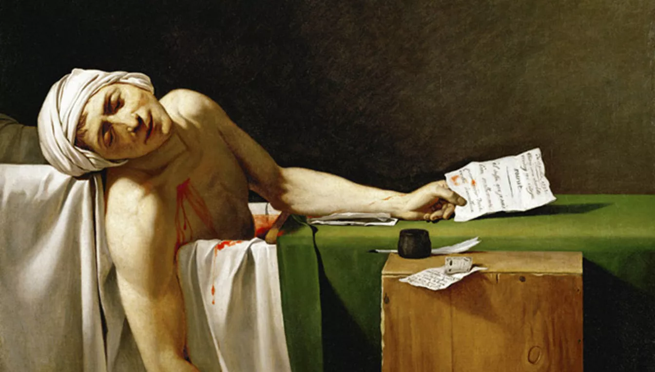 La mort de Marat va ser representada per Jacques Louis David (1793)
