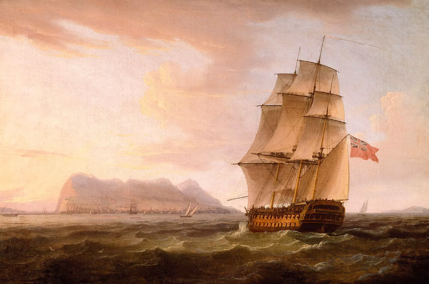 Gibraltar va passar a mans de l’imperi britànic el 1713, després del Tractat d’Utrecht. Una nova propietat que va immortalitzar en aquest quadre el pintor Thomas Whitcombe.