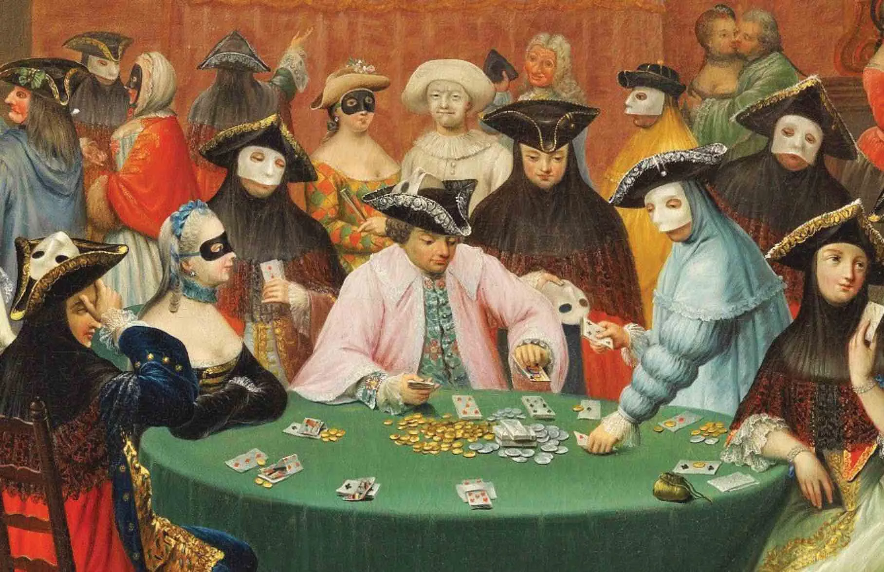 El primer casino d’Europa, en aquest quadre pintat per Giuseppe de Gobbis, va obrir a Venècia el 1638. Es deia Il Ridotto i era en una ala del Palau Dandolo