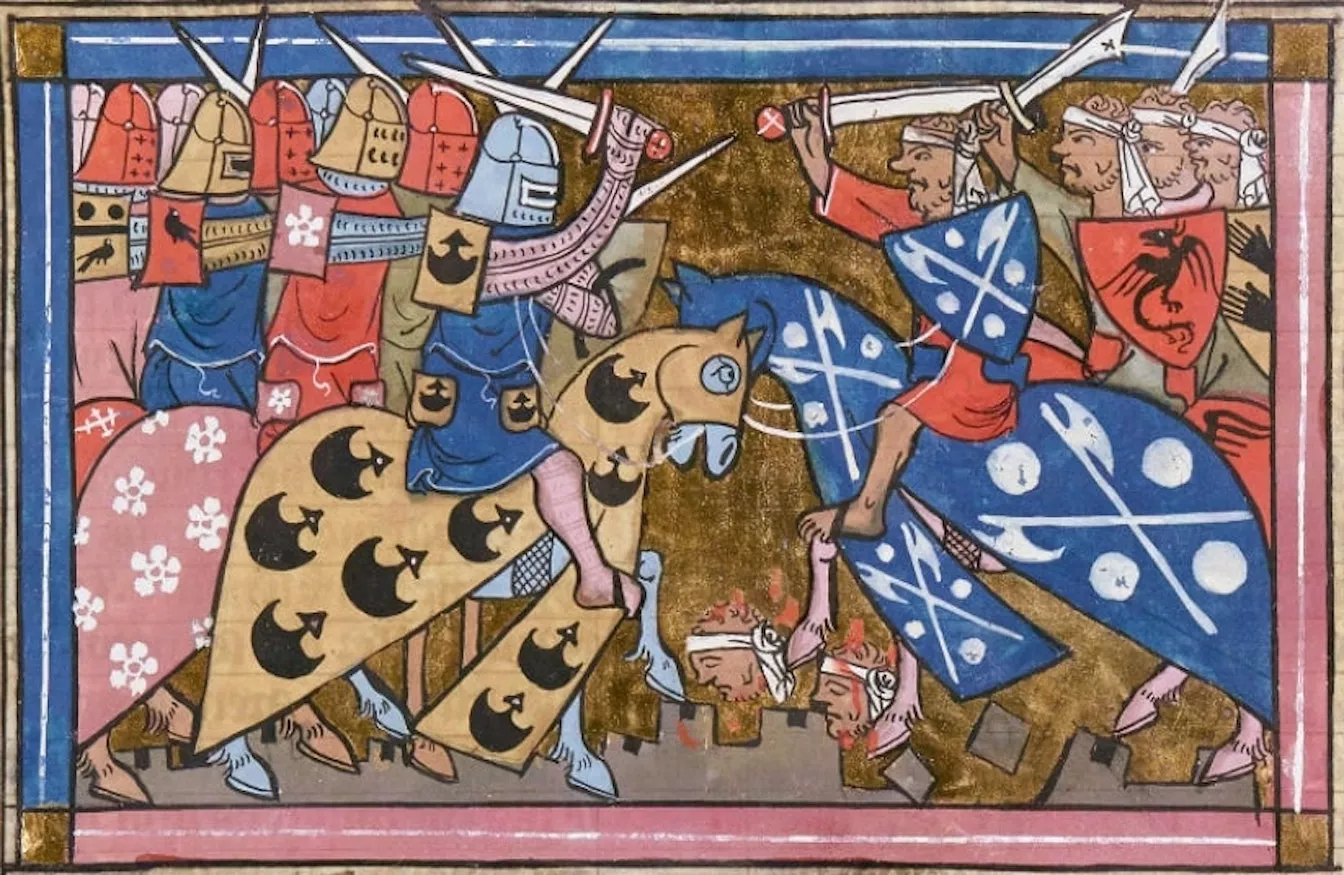 Una batalla de la Segona Croada (il·lustració de Guillem de Tir Histoire d'Outremer, 1337)