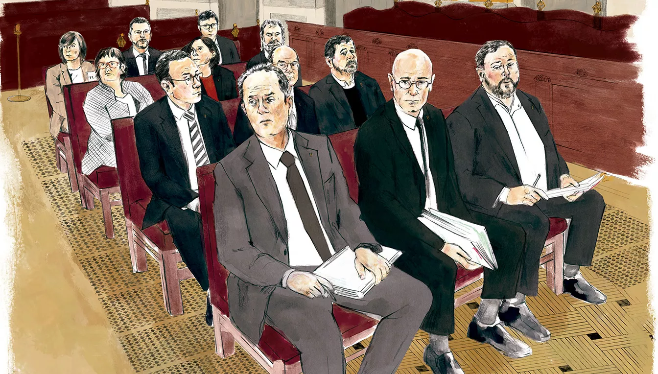 El Judici es va dur a terme a la mateixa sala en què el 1935 el president Companys i sis dels seus consellers van ser jutjats pels Fets d'Octubre