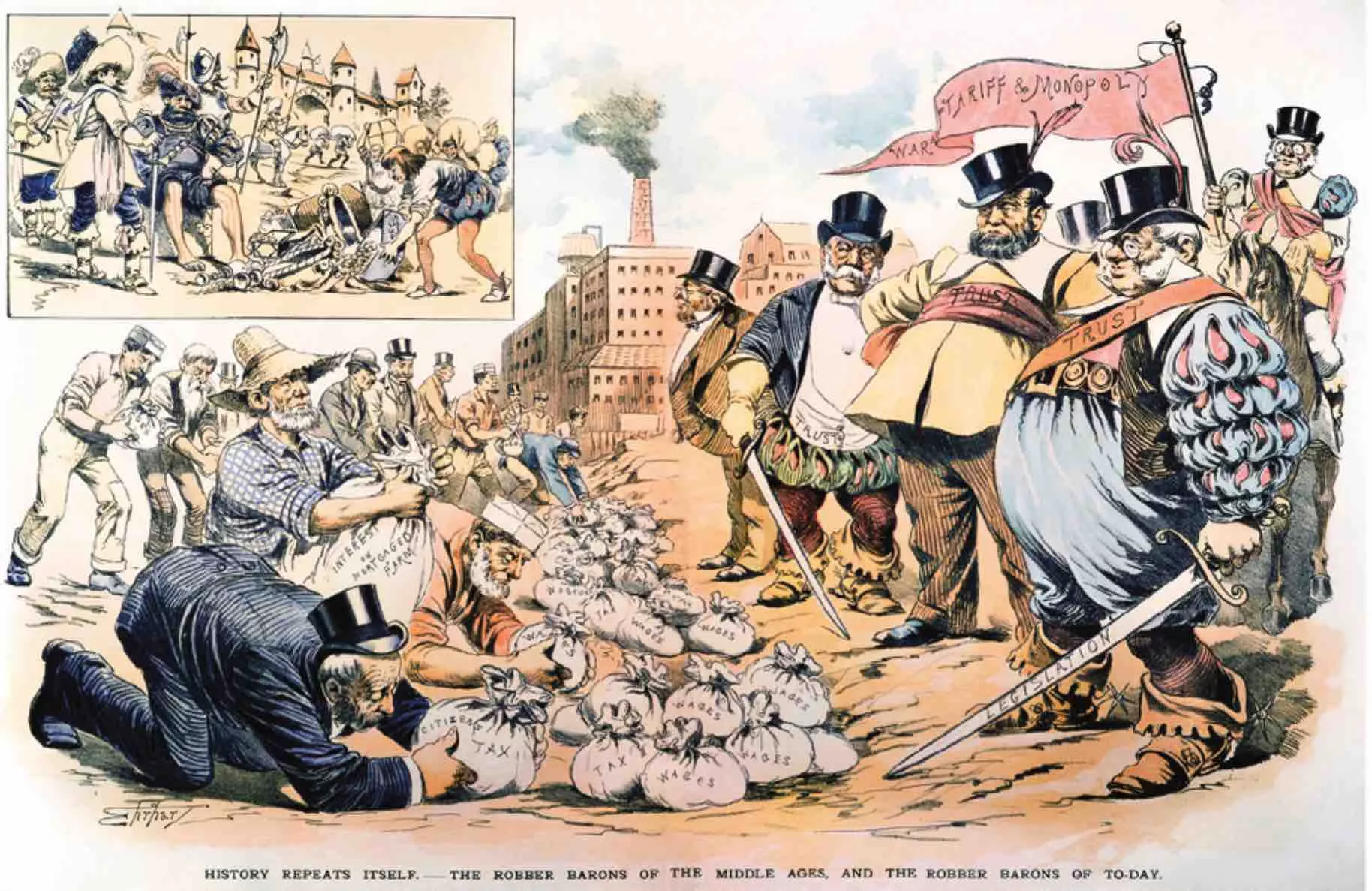 Caricatura de l'època victoriana narrada a la novel·la 'El mundo en que vivimos'