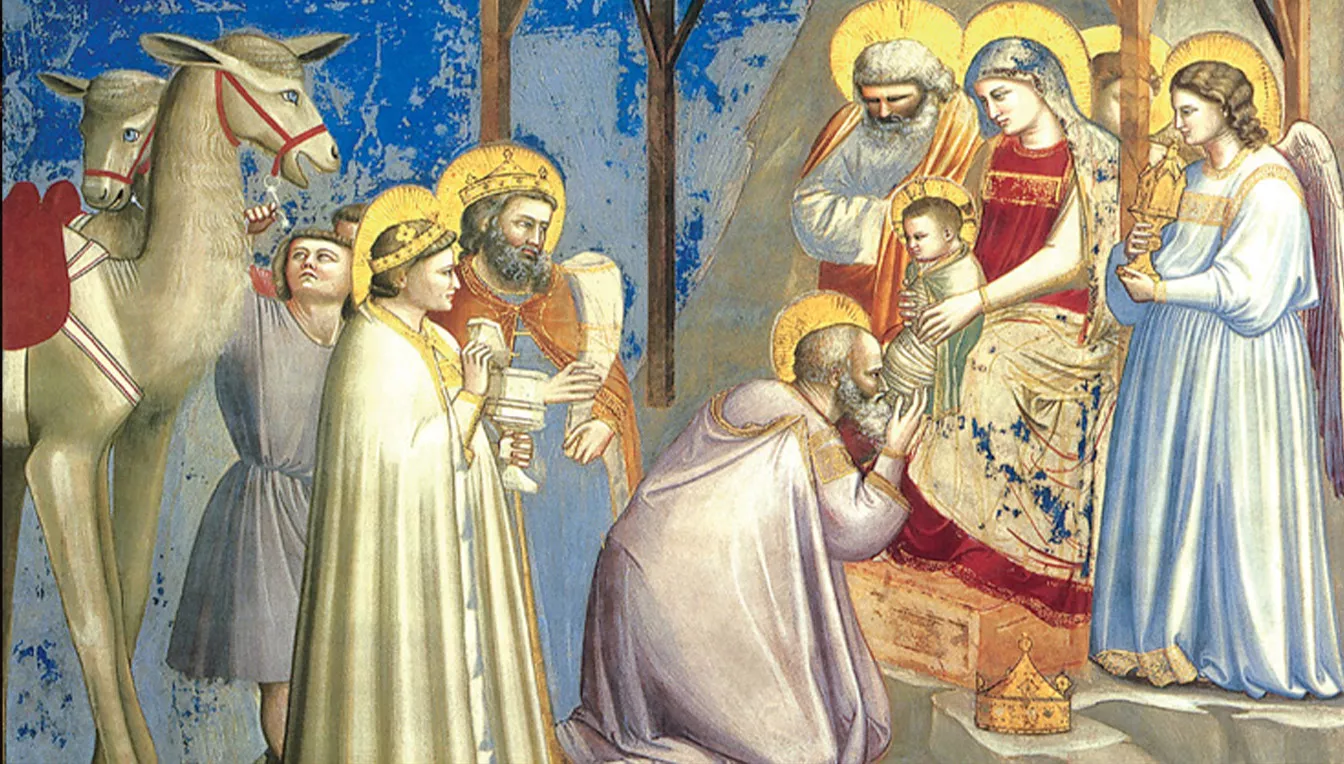 Detall de 'L'adoració dels Reis d'Orient', de Giotto