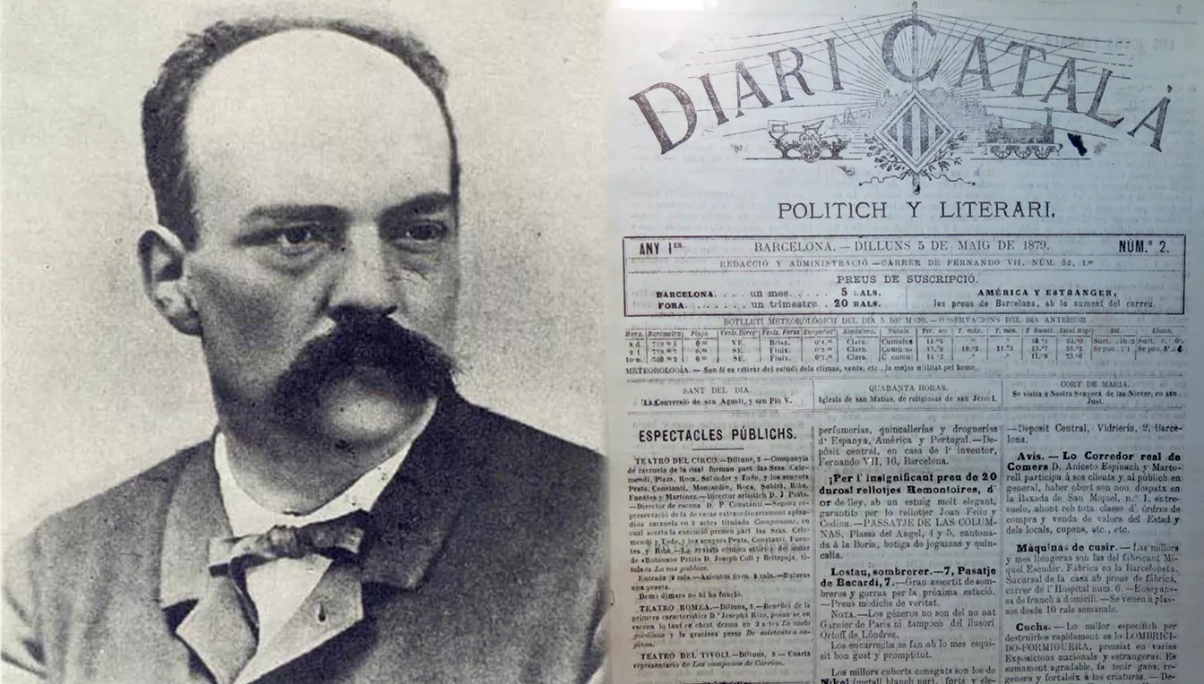 Valentí Almirall va fundar el primer diari escrit íntegrament en llengua catalana, el 'Diari Català', el 1879