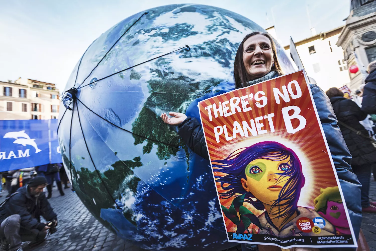 Activistes de la Marxa Global pel Clima a la ciutat de Roma, el proppassat 29 de novembre, reclamen solucions a les autoritats polítiques mundials