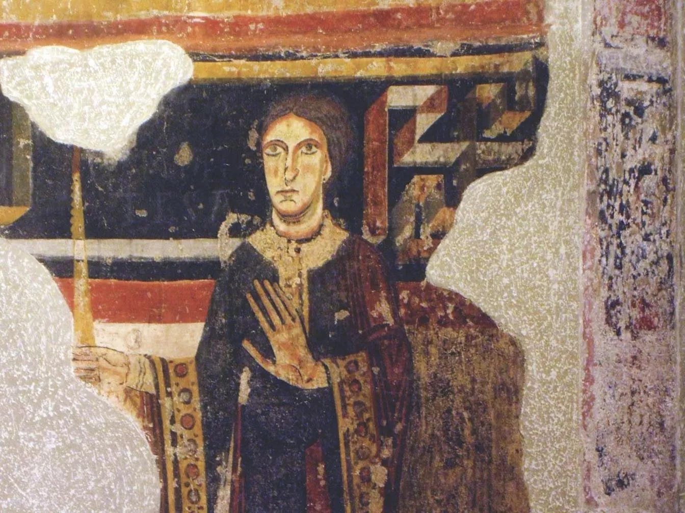 Llúcia apareix retratada a l’absis de Sant Pere del Burgal, a Escaló