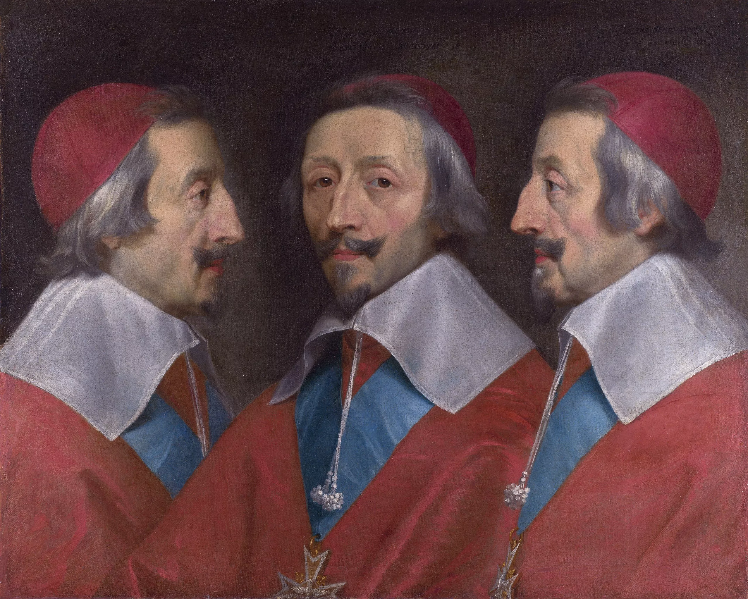 Retrat triple del cardenal, que Philippe de Champaigne va pintar el 1642 perquè servís de model a l’escultor italià Francesco Mocchi, que havia de fer un bust