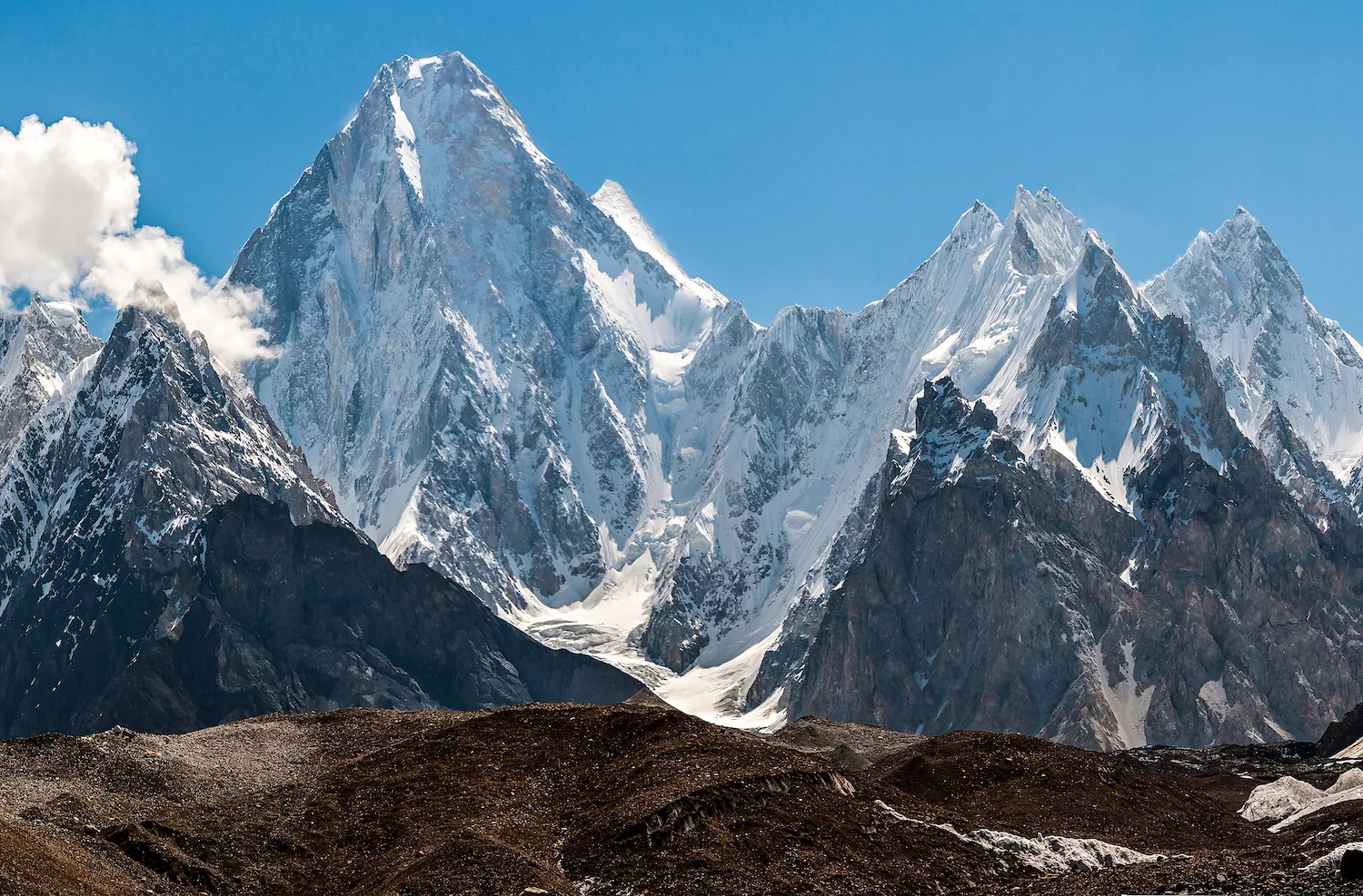 Les altres muntanyes de Gasherbrum, frontera entre de la regió de Xinjiang i Pakistan