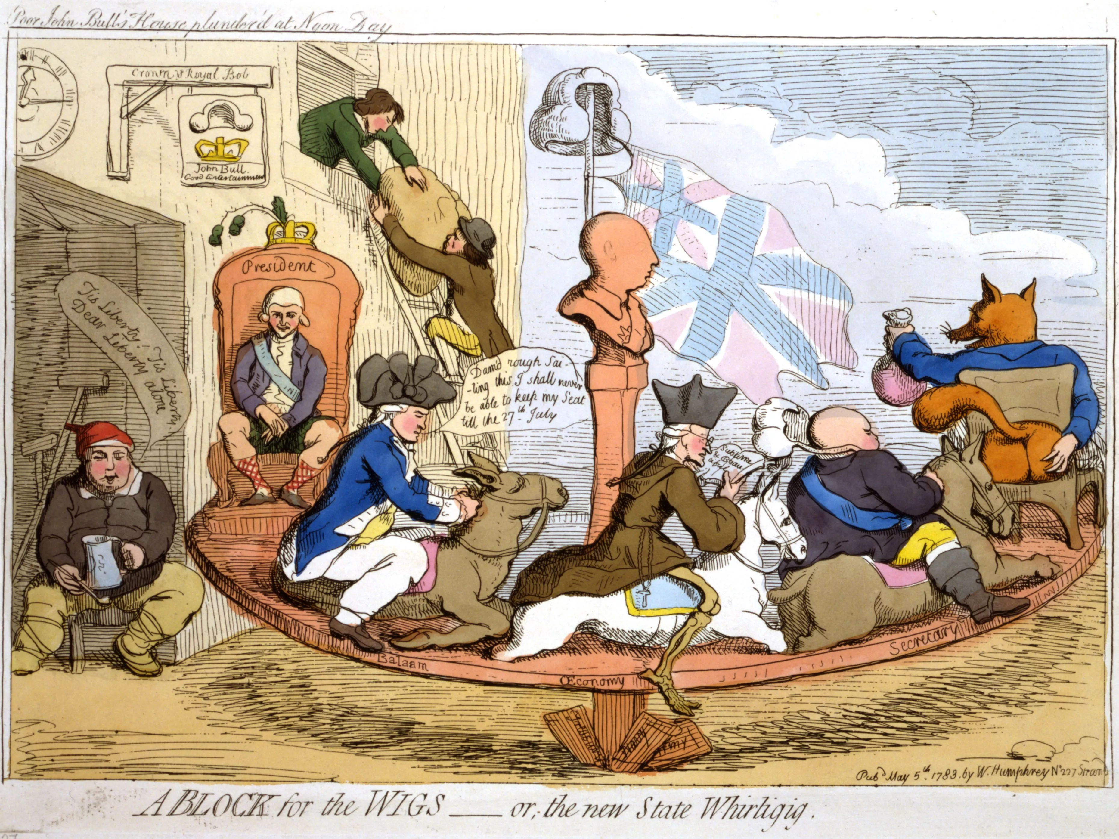 Caricatura dels 'whigs' per James Gillray (1783)