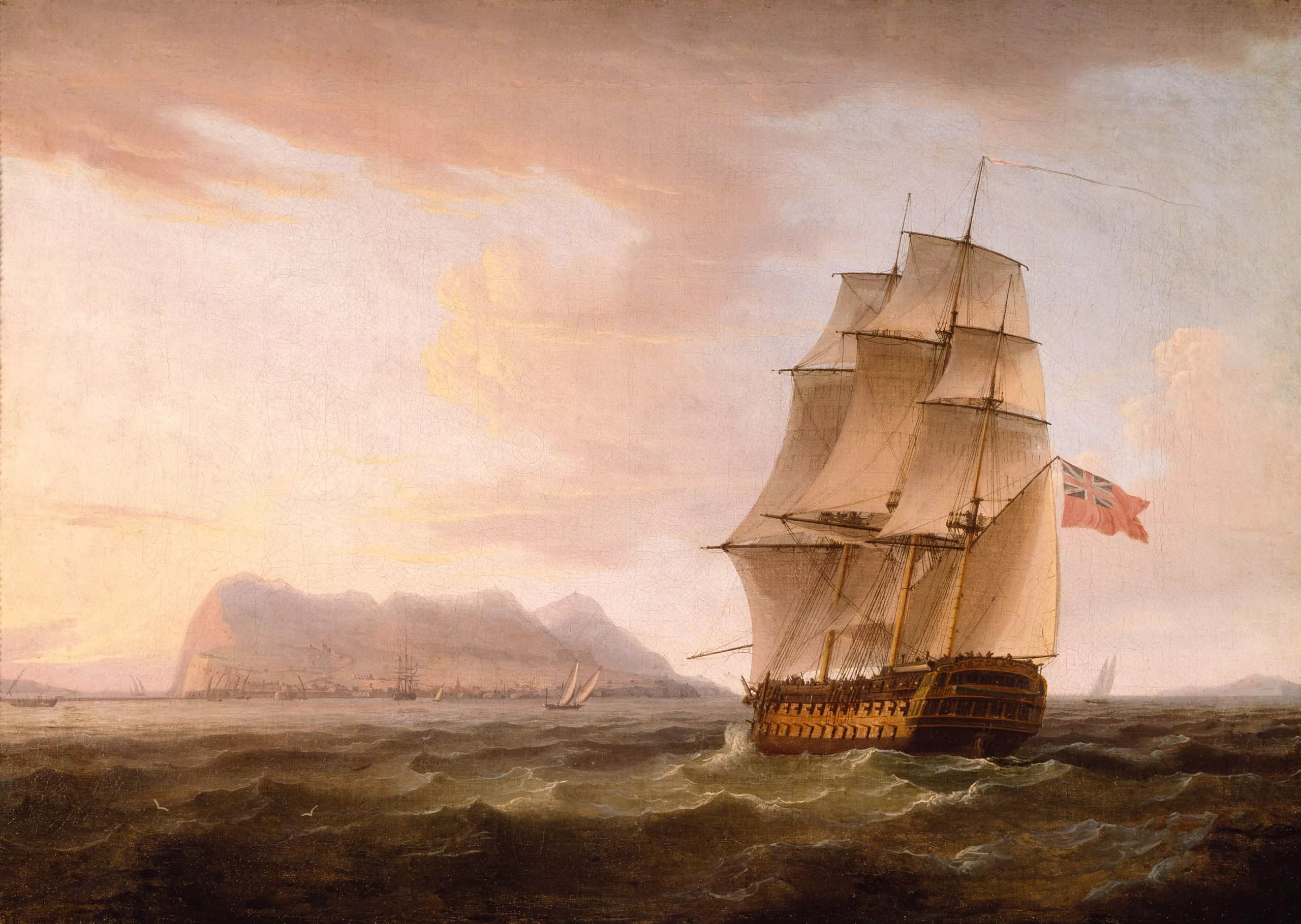 Gibraltar va passar a mans de l’imperi britànic el 1713, després del Tractat d’Utrecht. Una nova propietat que va immortalitzar en aquest quadre el pintor Thomas Whitcombe