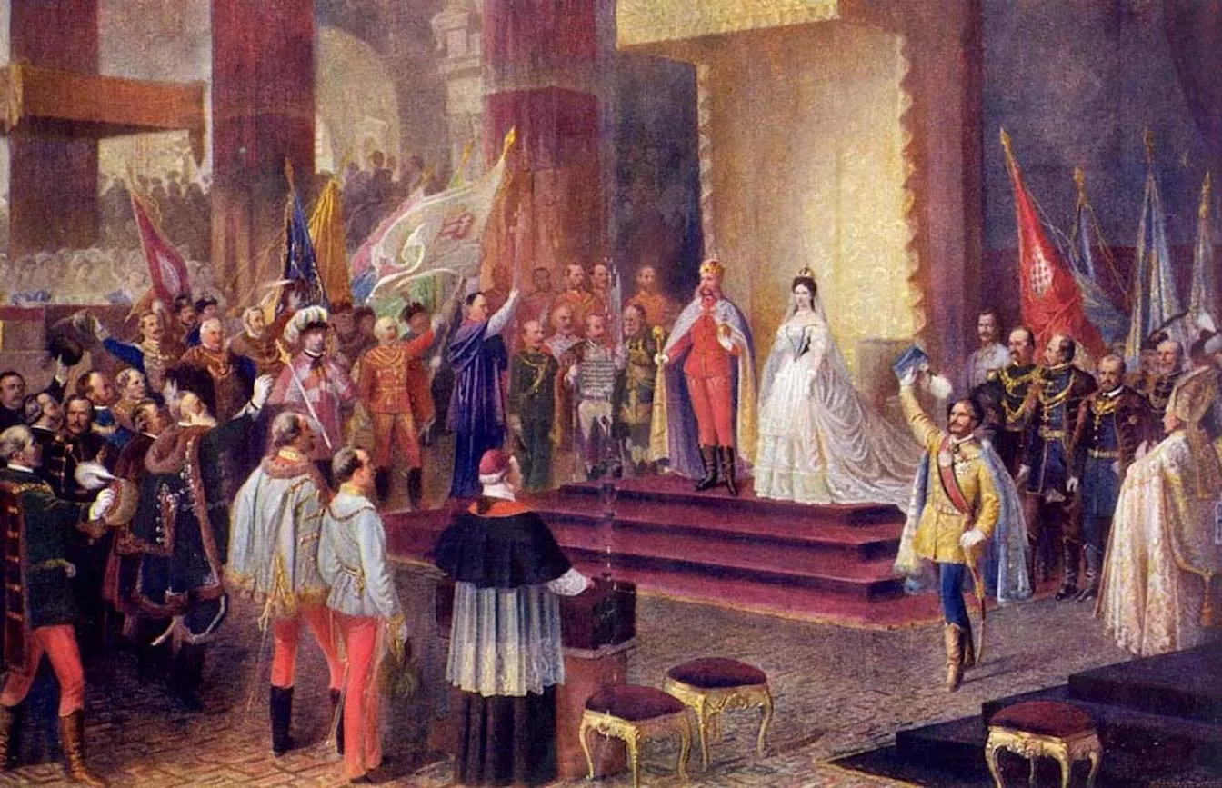 Coronació de Francesc Josep i Elisabet com reis d'Hongria