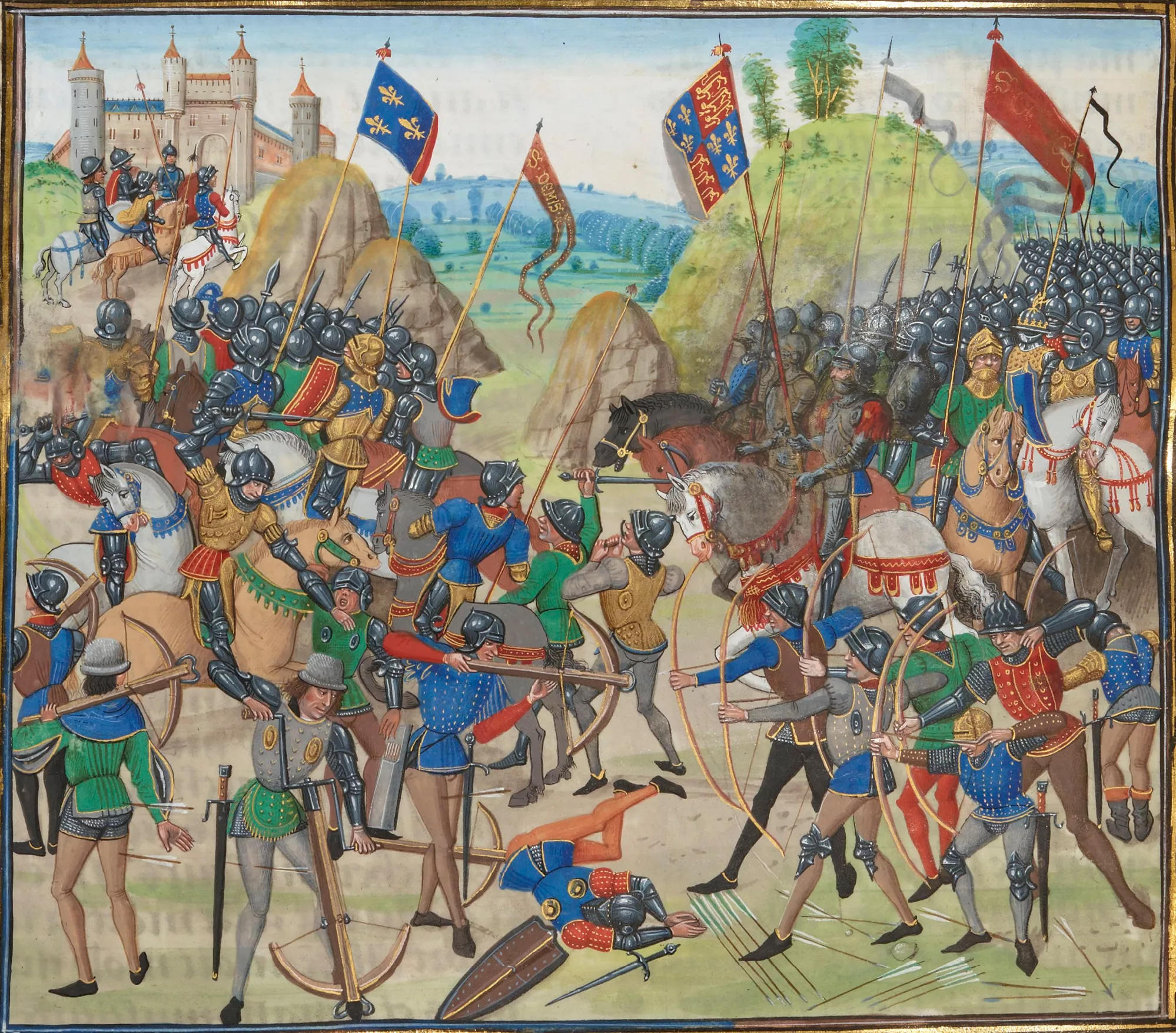 La pintura 'La batalla de Crécy', de Jean Froissart
