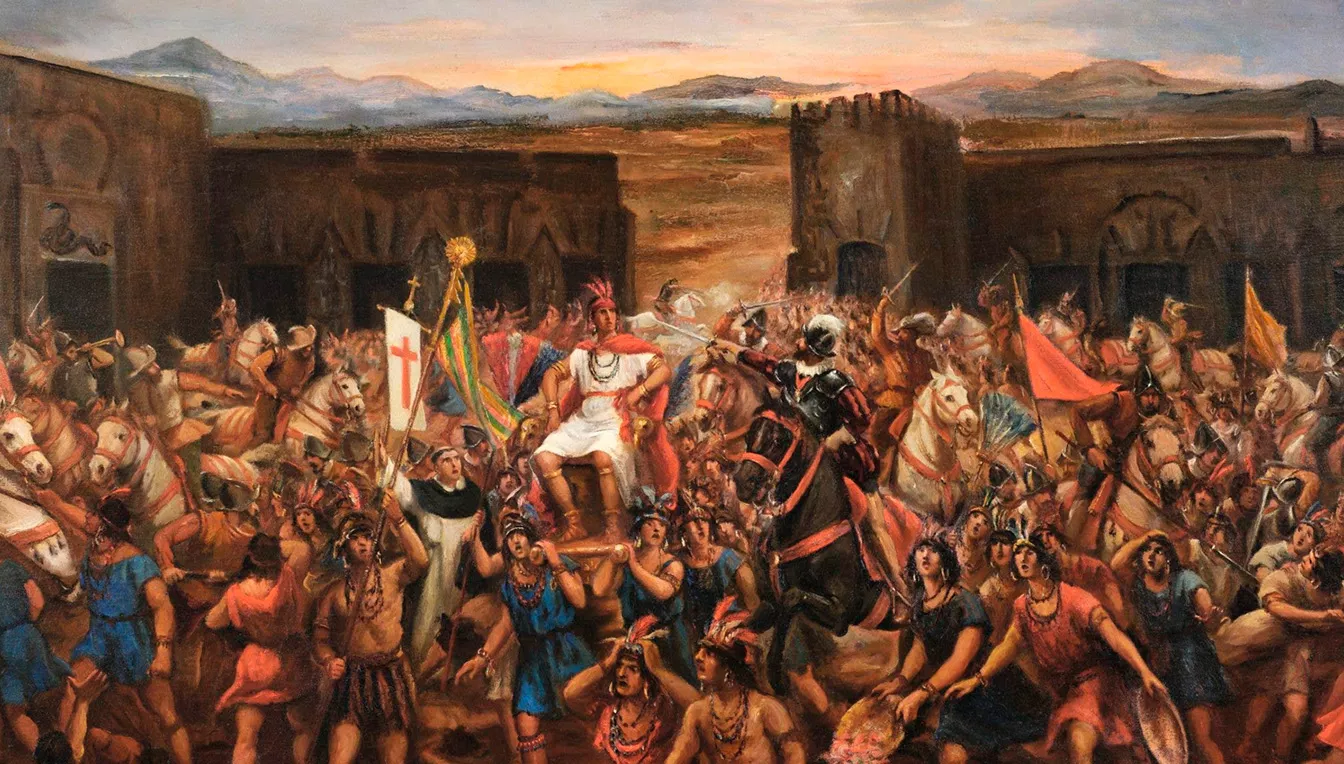 Retrat de la conquesta d'Atahualpa, obra de Juan B. Lepiani