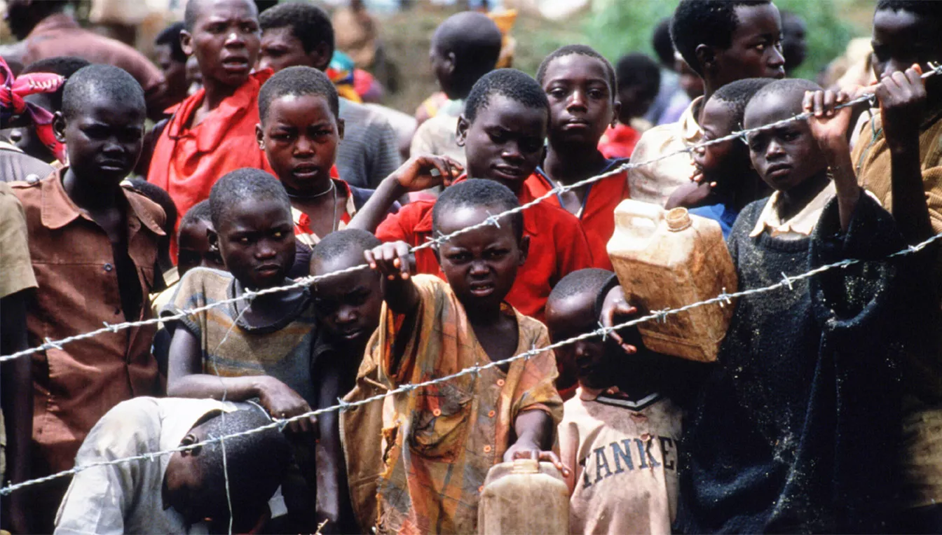 Un camp de refugiats tutsis a la frontera entre Tanzània i Rwanda, el maig del 1994