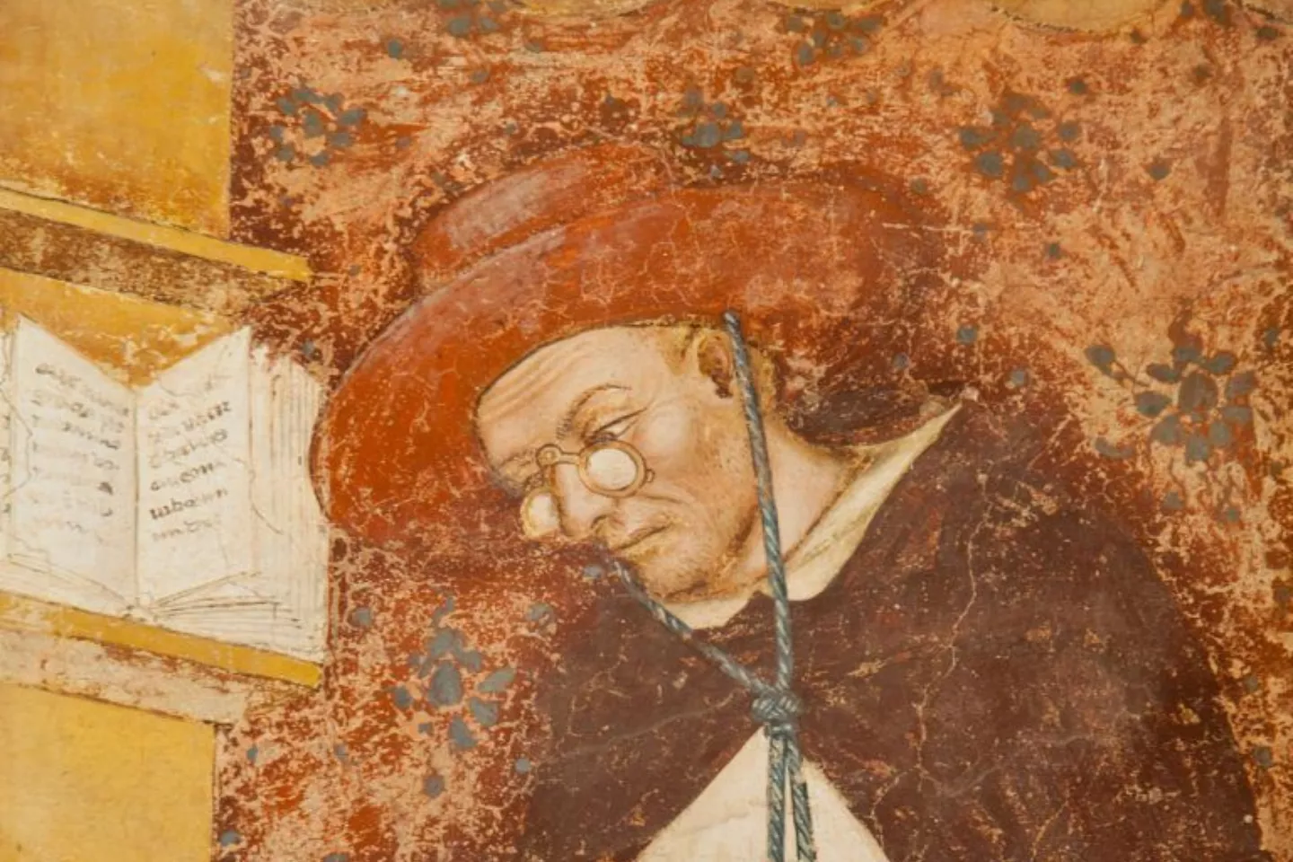 Quadre del cardenal Hug de Provença amb ulleres, fet per Tommaso da Modena l'any 1352