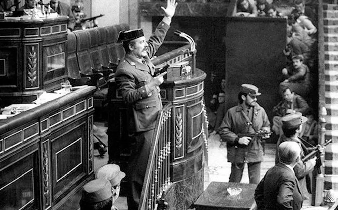 Moment de l'assalt al Congrés dels Diputats liderat per Antonio Tejero, el 23 de febrer de 1981