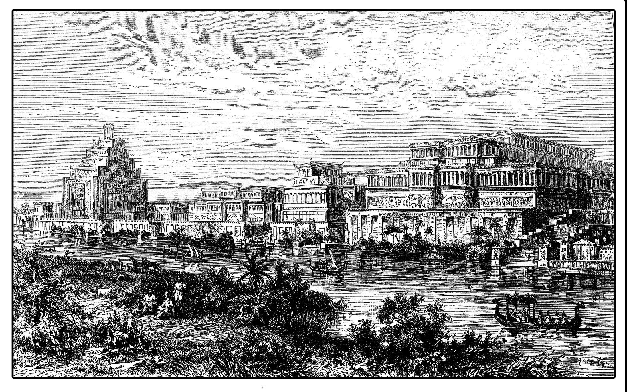 Reconstrucció del Palau Reial Asiri de Niniveh, a la frontera del riu Tigris