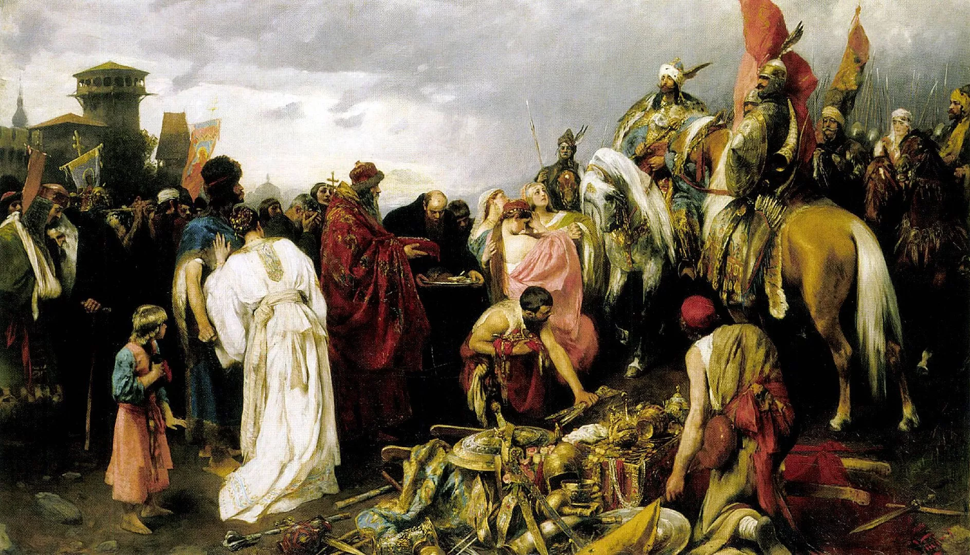Els hongaresos van atacar diverses regions europees, en aquest quadre Pál Vágó els retrata a Kiev